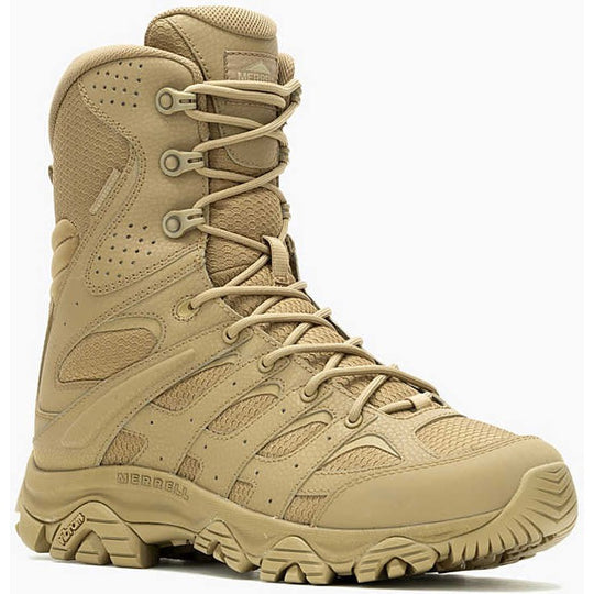 Merrell Work Men's Moab 3.8" Tactical Zip WP Hiking Boot -Coyote- J004107 8 / Medium / Brown - Overlook Boots