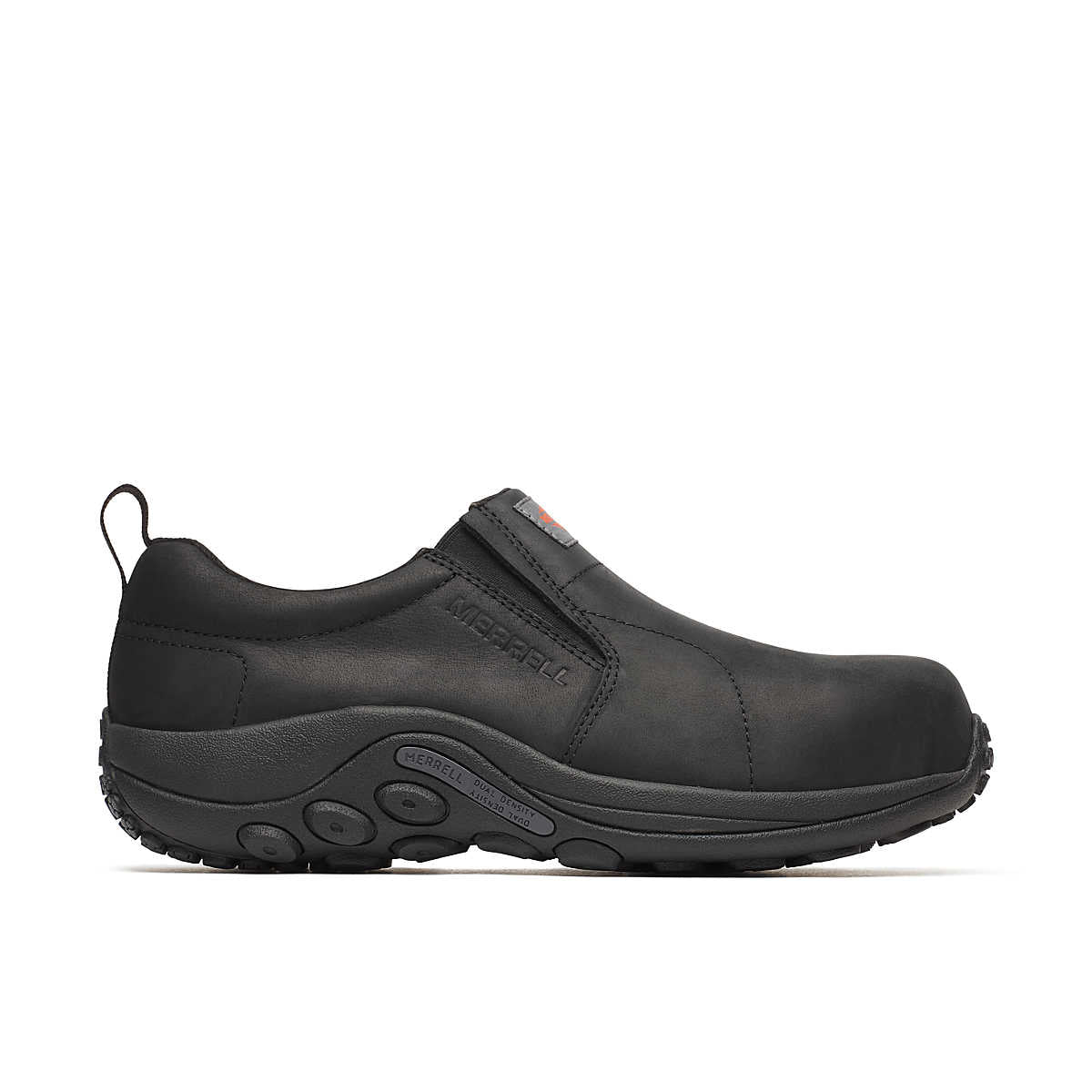 Merrell Work Men's Jungle Moc Waterproof Leather Hi-Vis Carbon Work Shoe J008005W 7 / Wide / Black - Overlook Boots