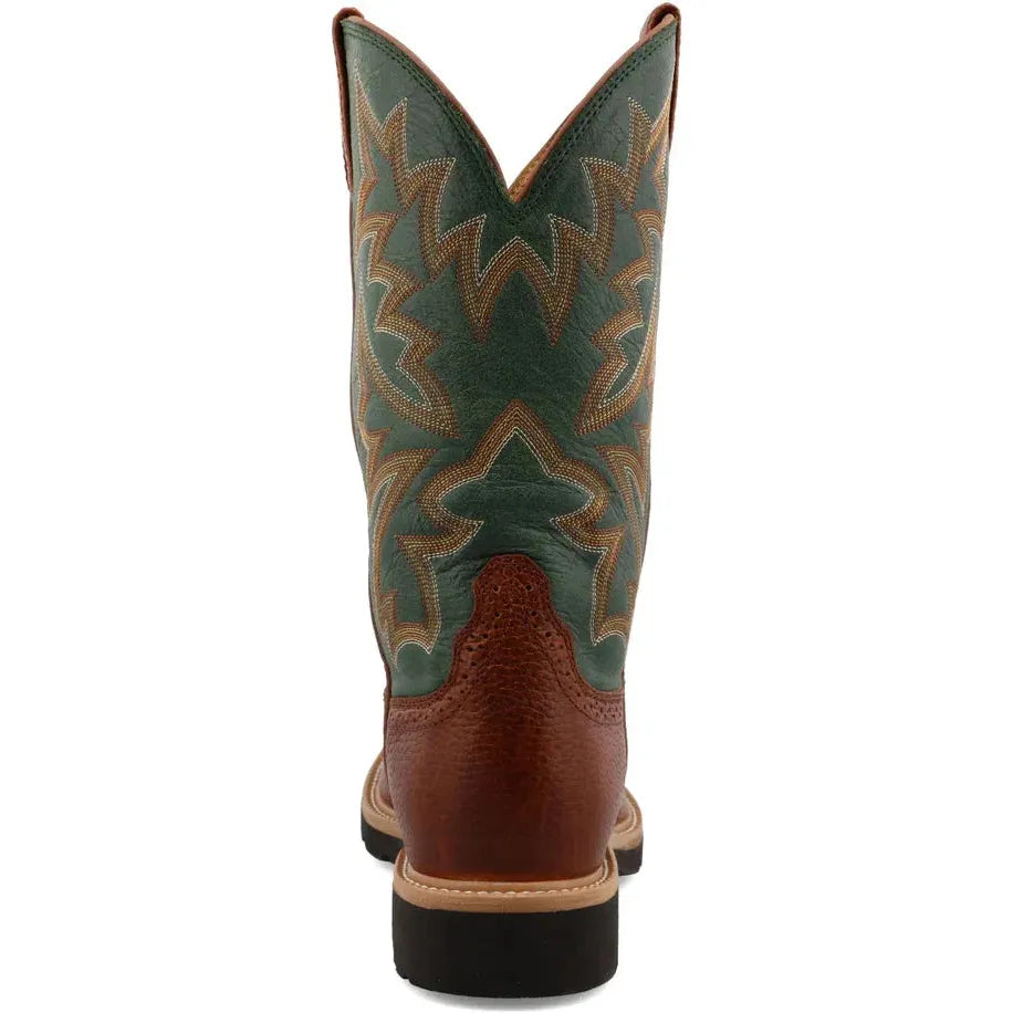 Twisted X Men's 12" Steel Toe Western Work Boot - Green - MSC0005