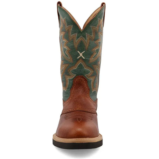 Twisted X Men's 12" Steel Toe Western Work Boot - Green - MSC0005 - Overlook Boots