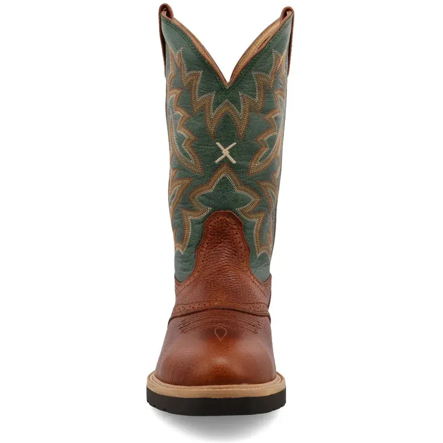 Twisted X Men's 12" Steel Toe Western Work Boot - Green - MSC0005