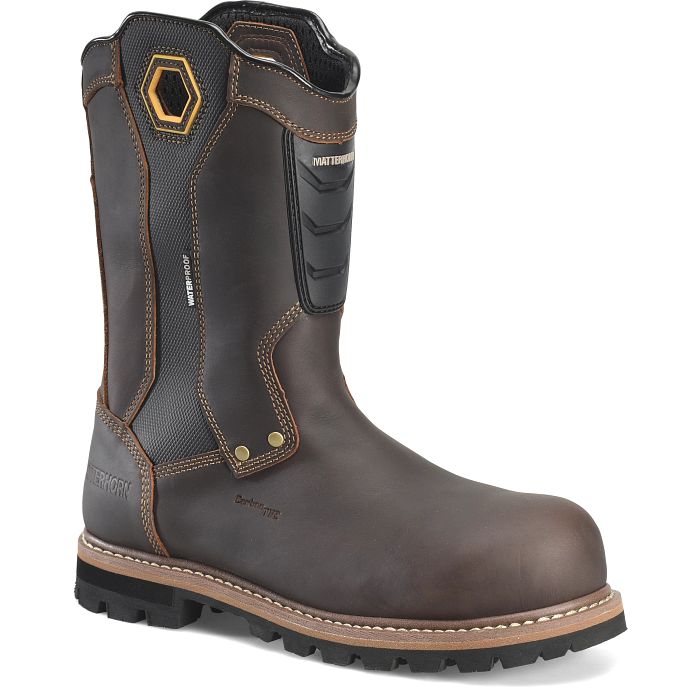 Matterhorn Men's I-Beam 10" Carbon Toe Waterproof Wellington Work Boot - Brown - MT2552