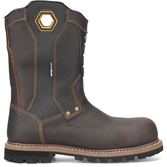 Matterhorn Men's I-Beam 10" Carbon Toe Waterproof Wellington Work Boot - Brown - MT2552 - Overlook Boots