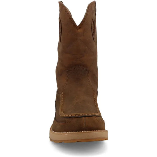 Twisted X Men's Iconic 11" Pull On Wedge Sole Wellington Western Work Boot - Brown - MCBX001 - Overlook Boots