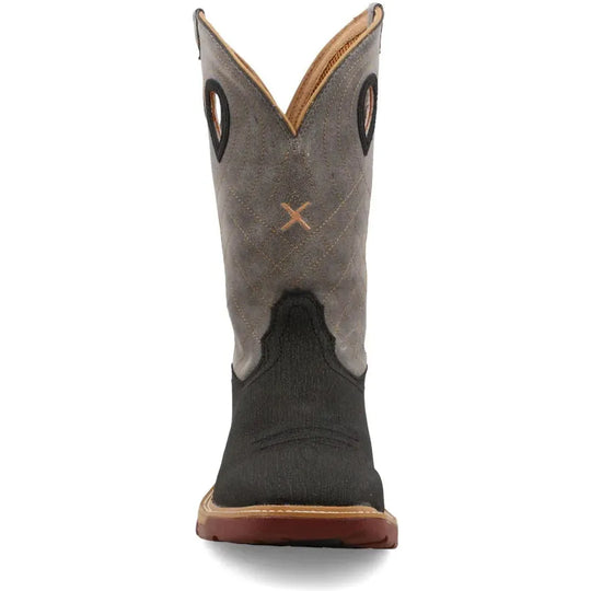 Twisted X Men's CellStretch 12" Square Toe Western Work Boot - Grey - MXB0002 - Overlook Boots