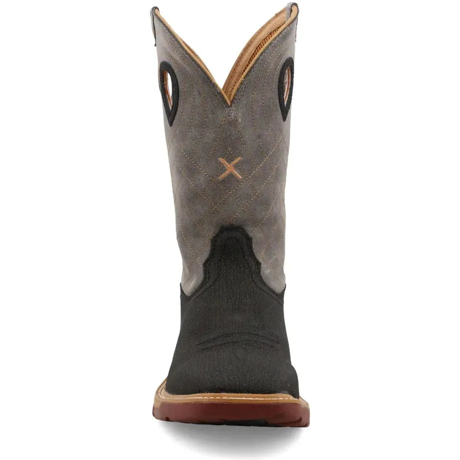 Twisted X Men's CellStretch 12" Square Toe Western Work Boot  - Grey  - MXB0002