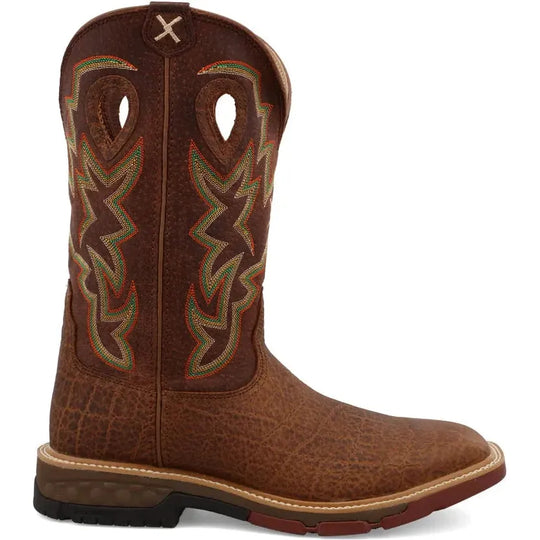 Twisted X Men's CellStretch 12" Square Toe Western Work Boot - Tan - MXB0004 7 / Medium / Tan - Overlook Boots