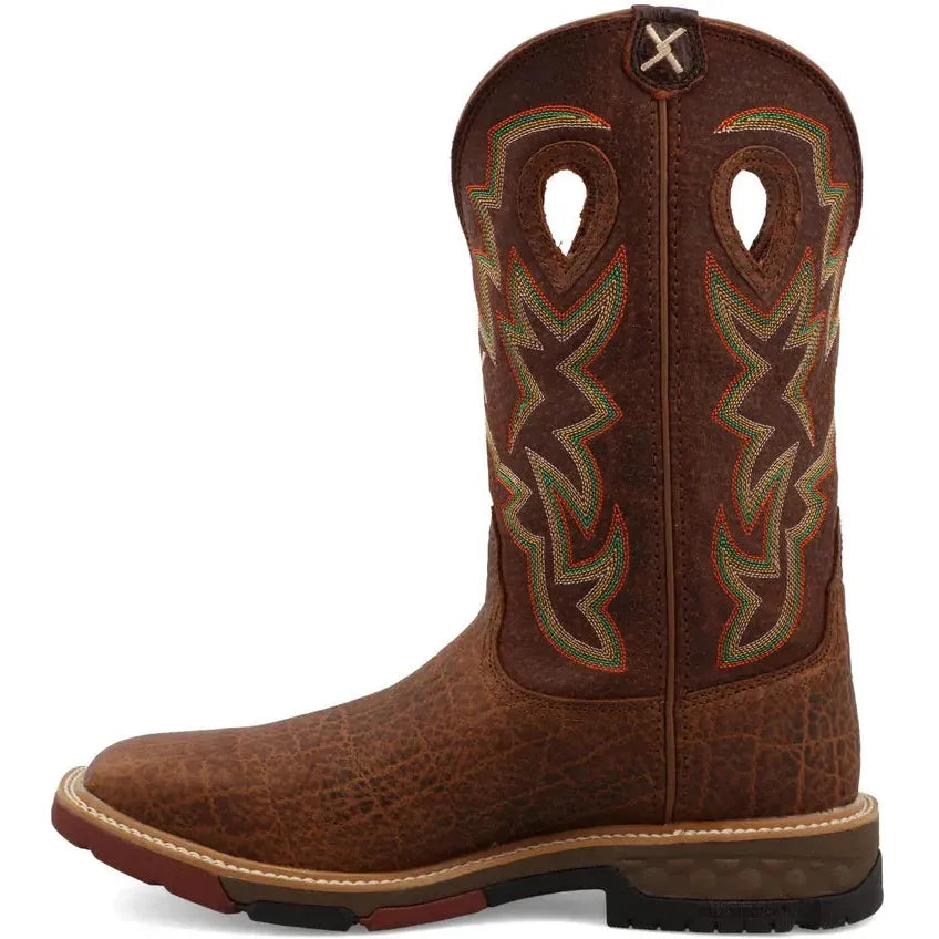 Twisted X Men's CellStretch 12" Square Toe Western Work Boot  - Tan  - MXB0004