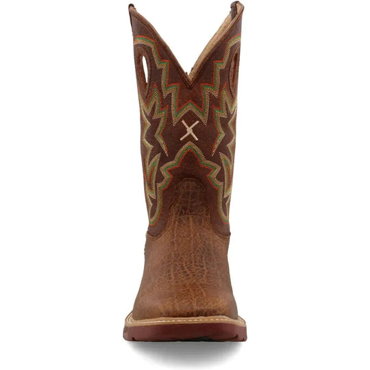 Twisted X Men's CellStretch 12" Square Toe Western Work Boot - Tan - MXB0004 - Overlook Boots
