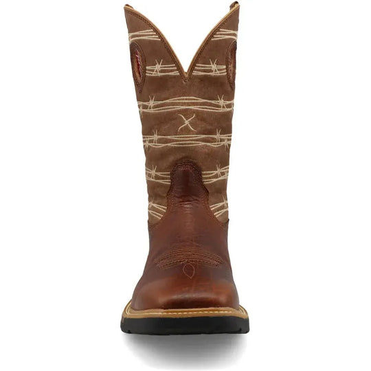 Twisted X Men's CellStretch 12" Square Toe Western Work Boot - Tan - MXB0010 - Overlook Boots