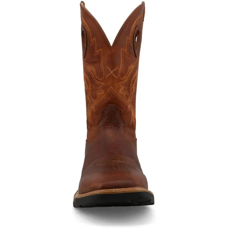 Twisted X Men's 12" Square Toe Western Work Boot  - Ginger & Rust  - MXB0011