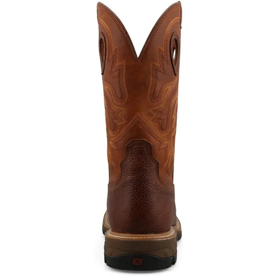 Twisted X Men's 12" Square Toe Western Work Boot - Ginger & Rust - MXB0011 - Overlook Boots