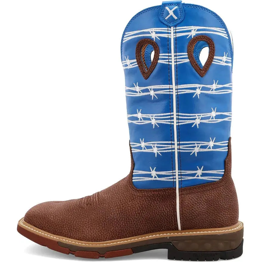 Twisted X Men's CellStretch 12" Alloy Toe Western Work Boot - Blue - MXBA001
