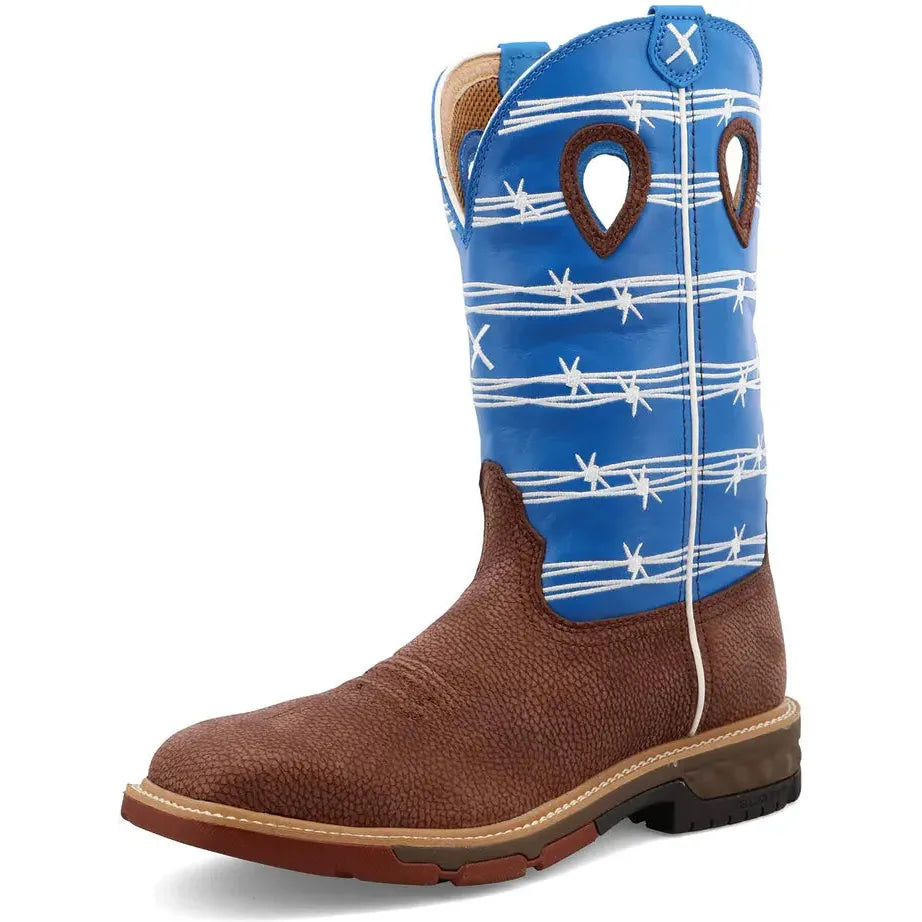 Twisted X Men's CellStretch 12" Alloy Toe Western Work Boot - Blue - MXBA001