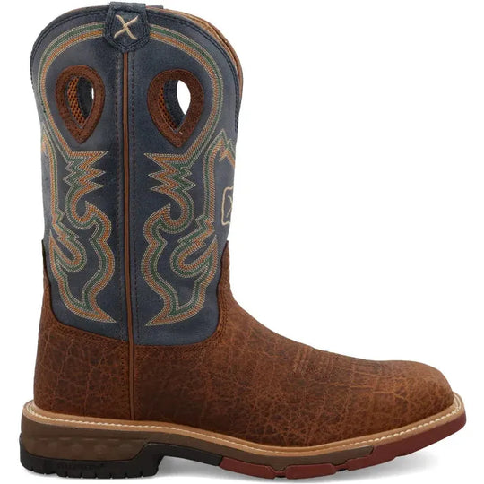 Twisted X Men's CellStretch 12" Alloy Toe Western Work Boot - Saddle - MXBA005 7 / Medium / Brown - Overlook Boots