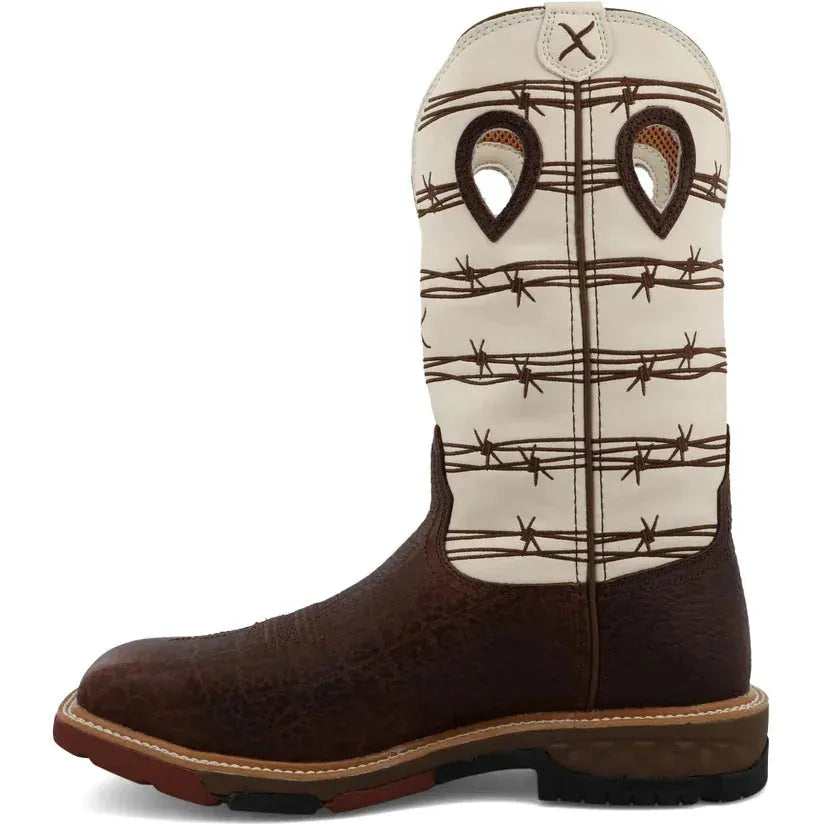 Twisted X Men's CellStretch 12" Alloy Toe Western Work Boot - Brown - MXBA006