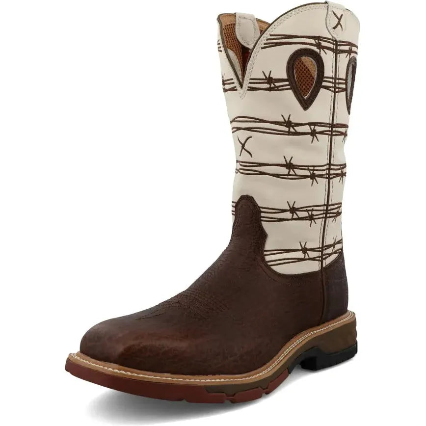 Twisted X Men's CellStretch 12" Alloy Toe Western Work Boot - Brown - MXBA006