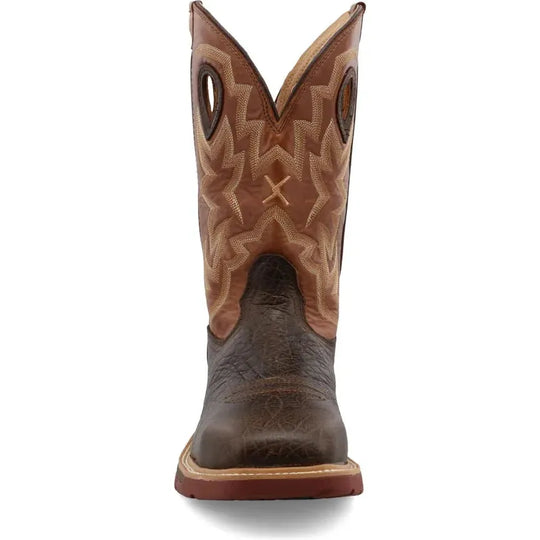 Twisted X Men's CellStretch 12" Alloy Toe Western Work Boot - Chocolate - MXBAW02 - Overlook Boots