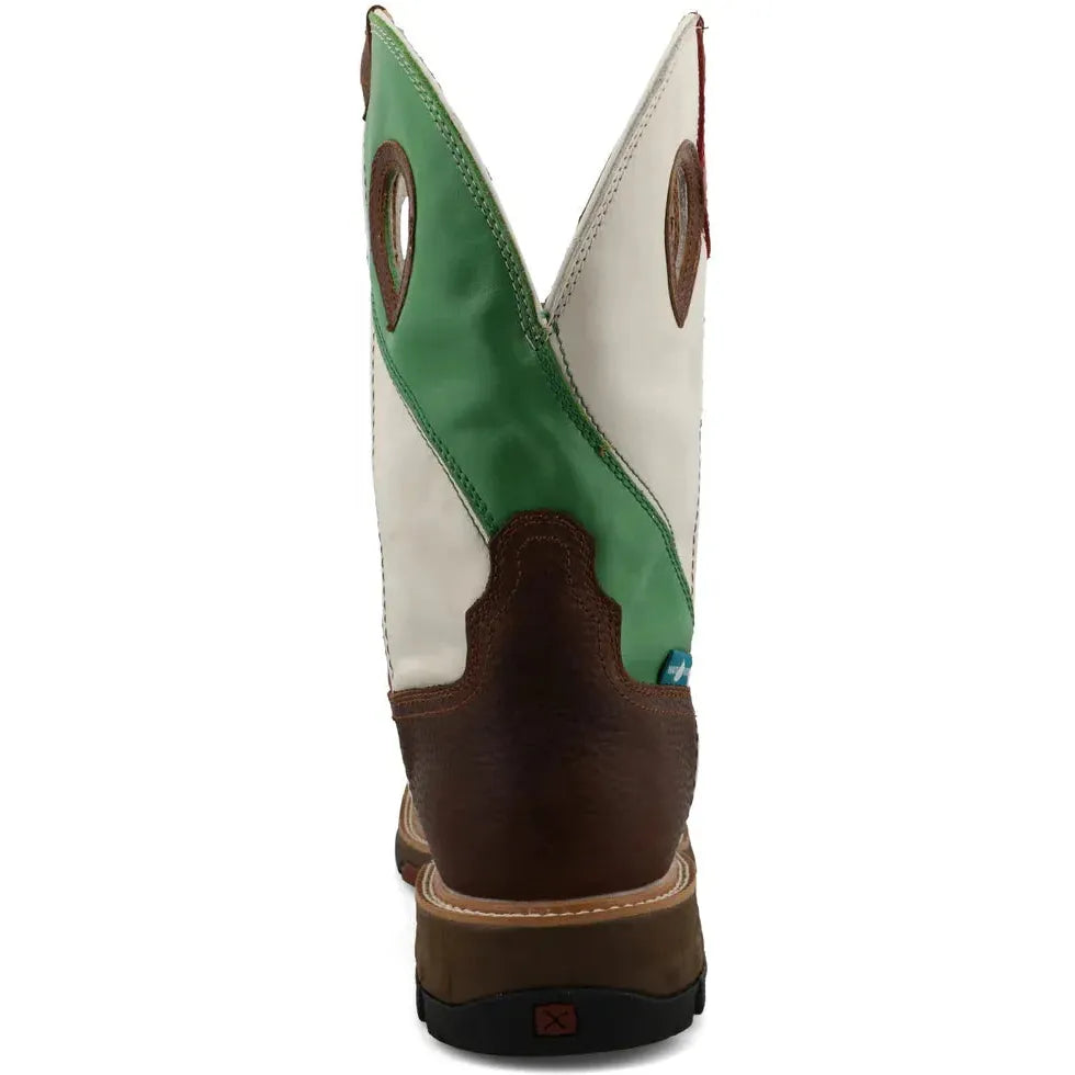 Twisted X Men's 11" Alloy Toe Waterproof Pull On Western Work Boot - Brown - MXBAW03