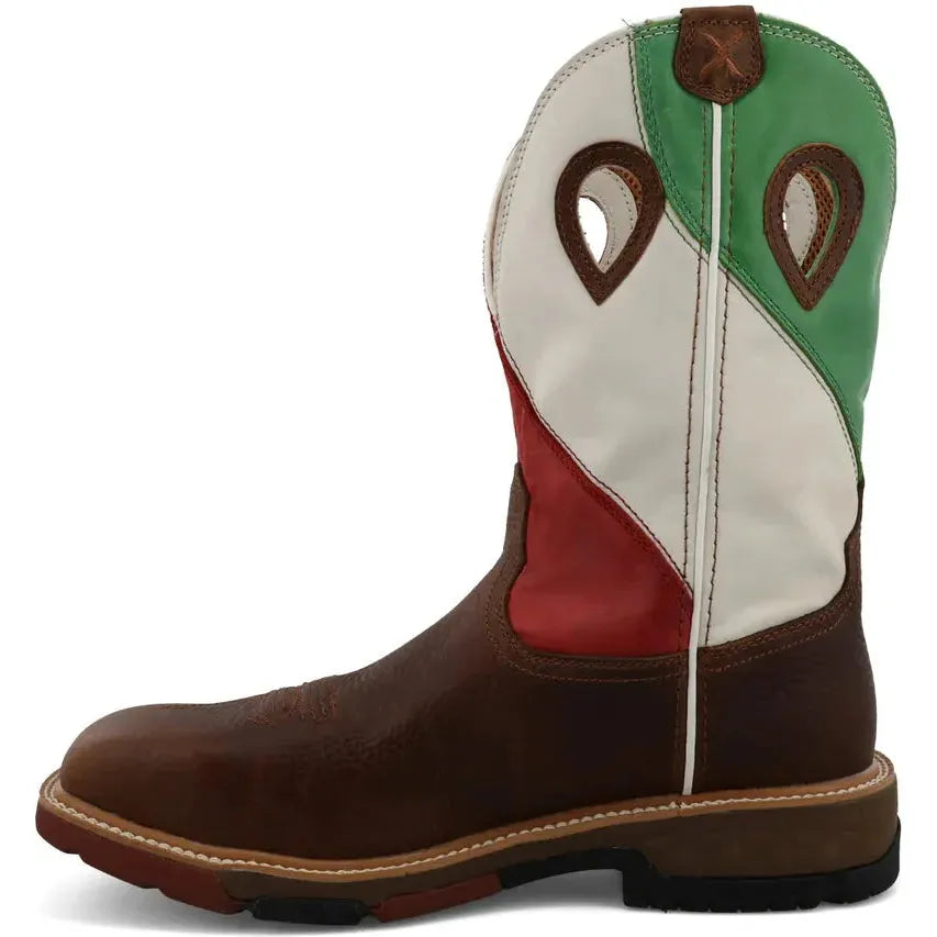 Twisted X Men's 11" Alloy Toe Waterproof Pull On Western Work Boot - Brown - MXBAW03