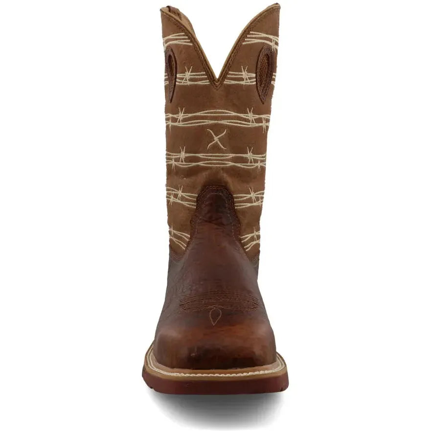 Twisted X Men's CellStretch 12" Alloy Toe Waterproof Western Work Boot - Brown - MXBAW05