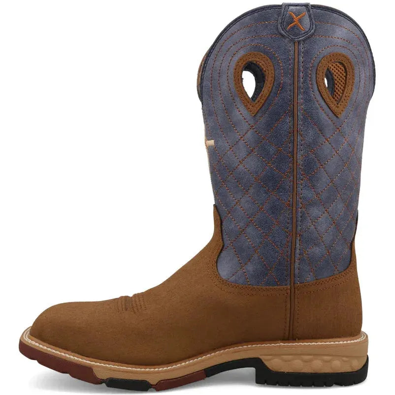 Twisted X Men's CellStretch 12" Alloy Toe Waterproof Western Work Boot - Clay - MXBAW06