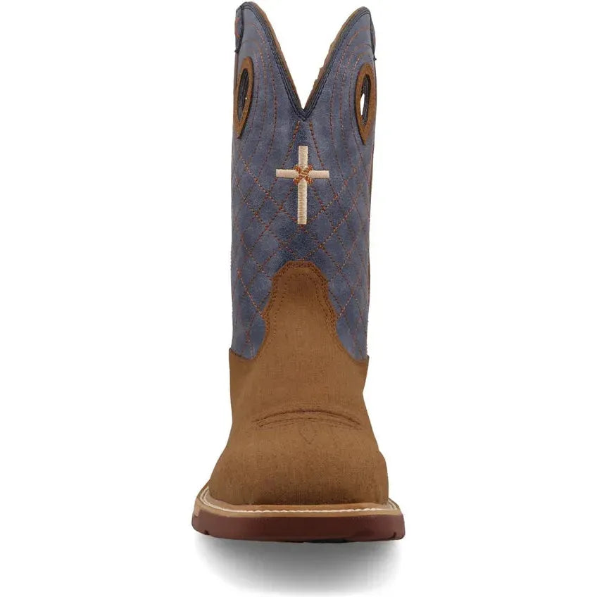 Twisted X Men's CellStretch 12" Alloy Toe Waterproof Western Work Boot - Clay - MXBAW06