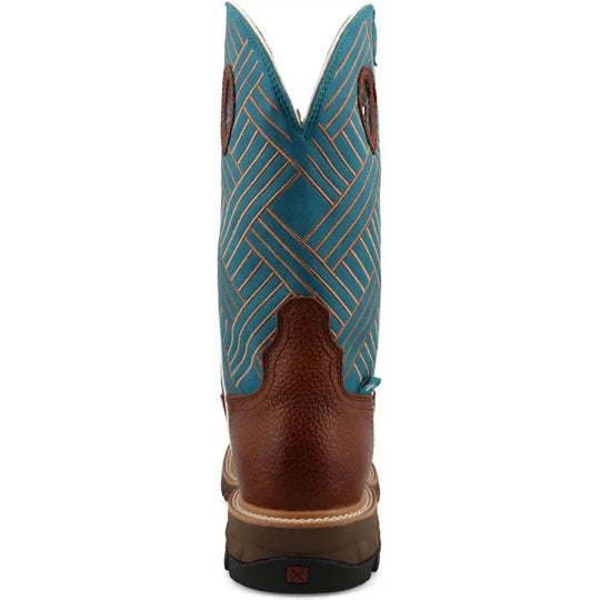 Twisted X Men's LeatherTWX 12" Alloy Toe Waterproof Western Work Boot - Sequoia - MXBAW07 - Overlook Boots