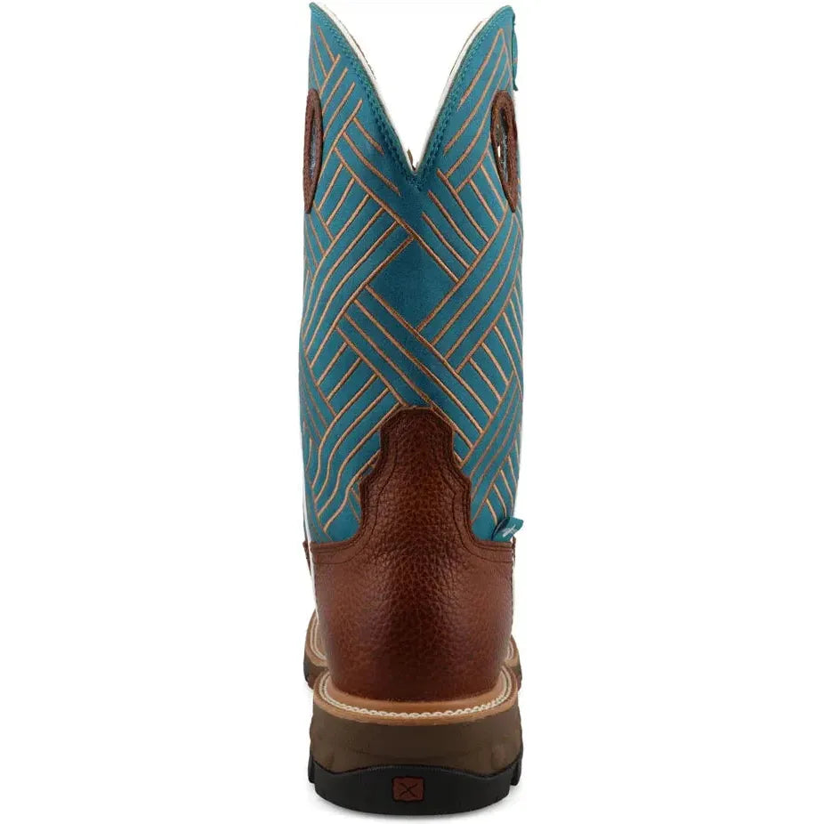 Twisted X Men's LeatherTWX 12" Alloy Toe Waterproof Western Work Boot - Sequoia - MXBAW07
