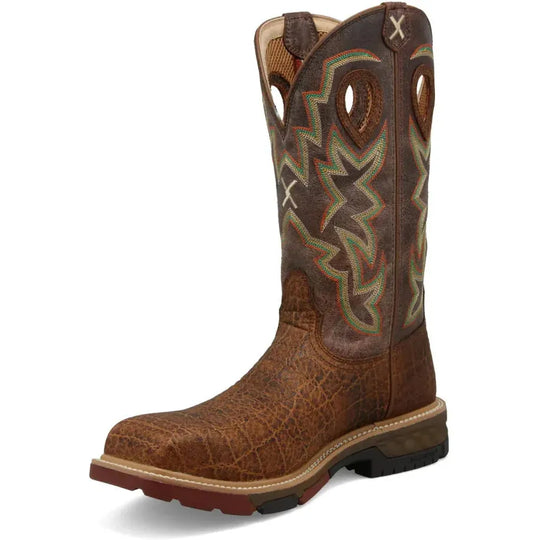 Twisted X Men's CellStretch 12" Comp Toe Pull On Western Work Boot - Tan - MXBN001 - Overlook Boots