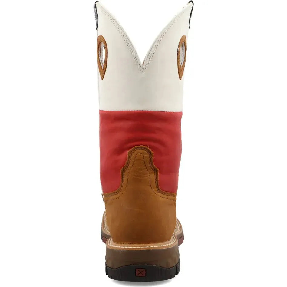 Twisted X Men's CellStretch 12" Comp Toe Pull On Western Work Boot - Brown - MXBN004