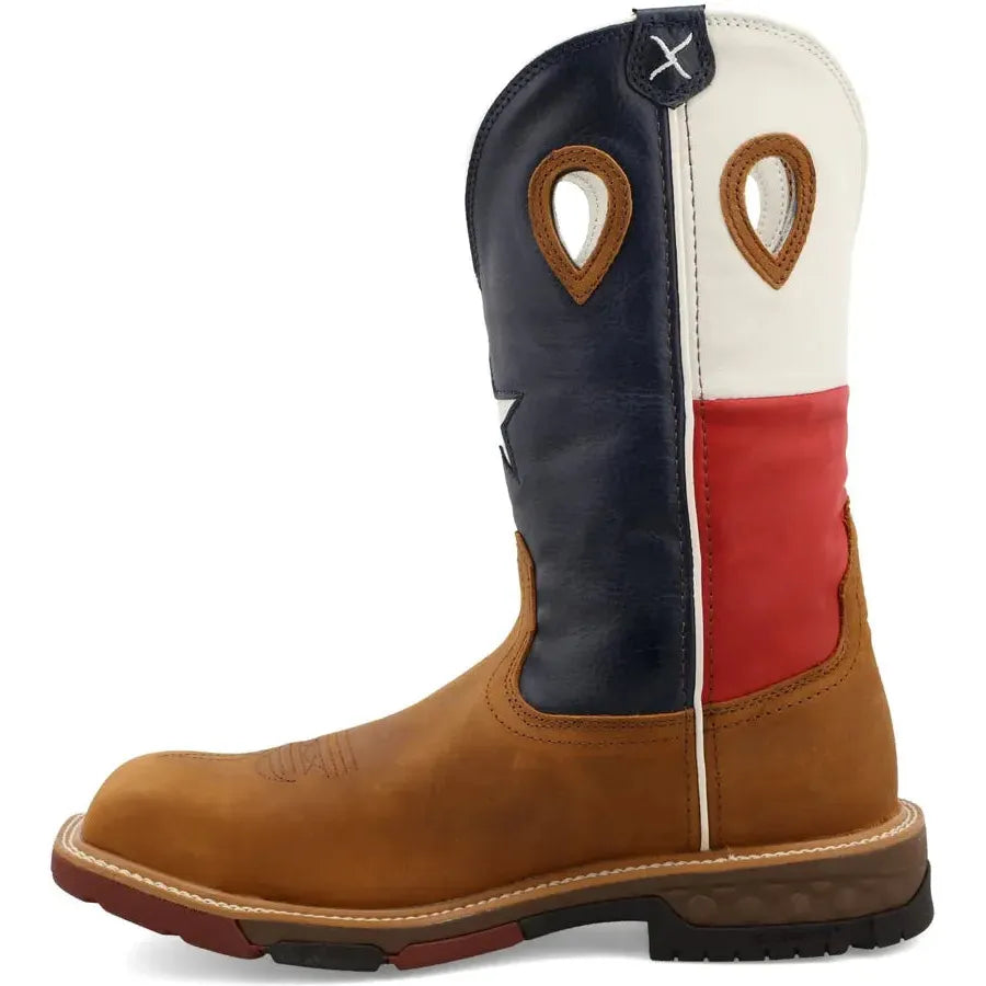 Twisted X Men's CellStretch 12" Comp Toe Pull On Western Work Boot - Brown - MXBN004