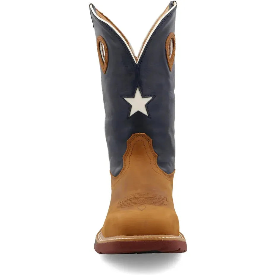 Twisted X Men's CellStretch 12" Comp Toe Pull On Western Work Boot - Brown - MXBN004