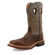Twisted X Men's CellStretch 12" Square Toe Pull On Western Work Boot - Brown - MXBN005 - Overlook Boots
