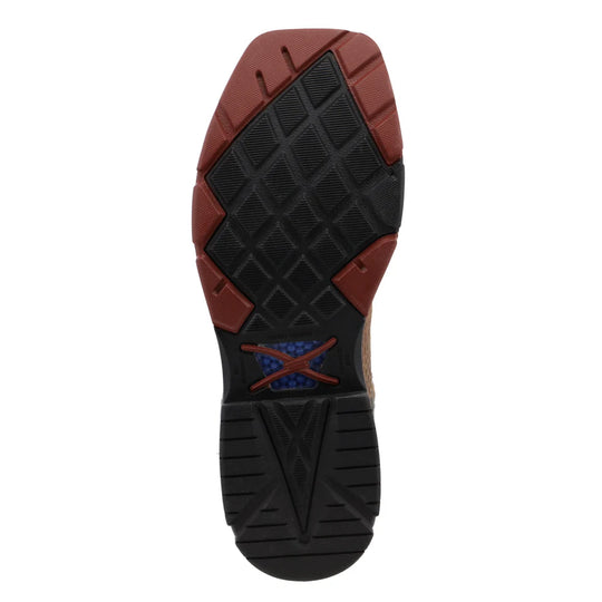 Twisted X Men's CellStretch 12" Square Toe Pull On Western Work Boot - Brown - MXBN005 - Overlook Boots