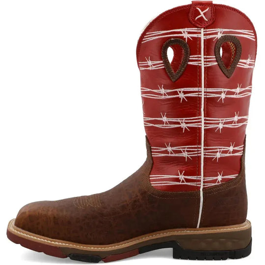 Twisted X Men's CellStretch 12" Comp Toe Waterproof Western Work Boot - Saddle - MXBNW01 - Overlook Boots