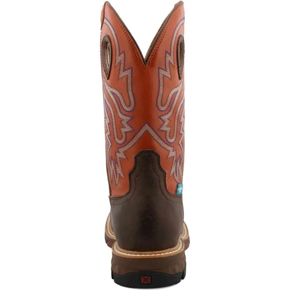 Twisted X Men's CellStretch 12" Comp Toe Waterproof Western Work Boot - Brown - MXBNW03