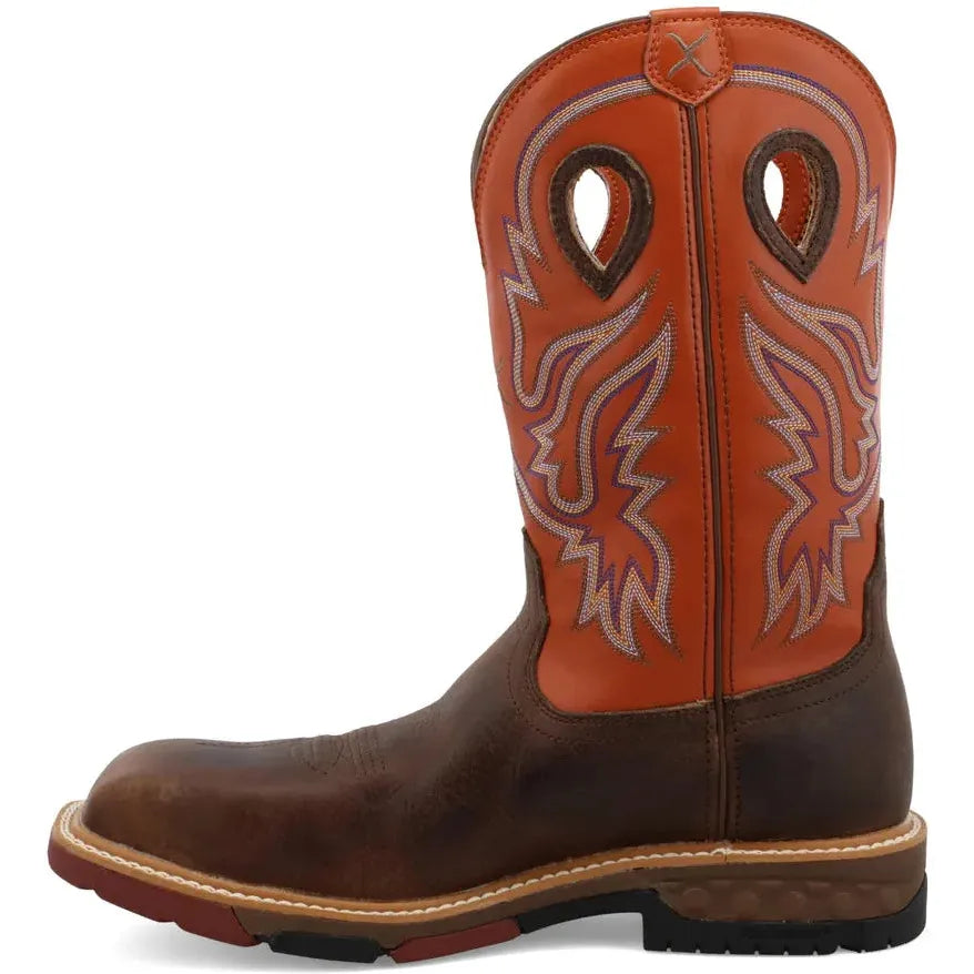 Twisted X Men's CellStretch 12" Comp Toe Waterproof Western Work Boot - Brown - MXBNW03