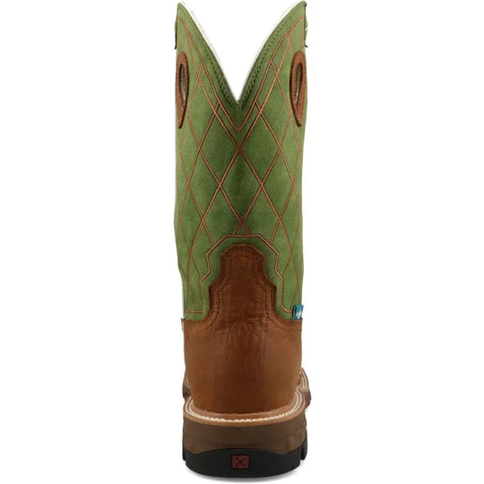Twisted X Men's CellStretch 12" Comp Toe Waterproof Western Work Boot - Green - MXBNW07 - Overlook Boots