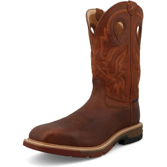 Twisted X Men's 12" Comp Toe Waterproof Western Work Boot - Rust - MXBNW10 - Overlook Boots