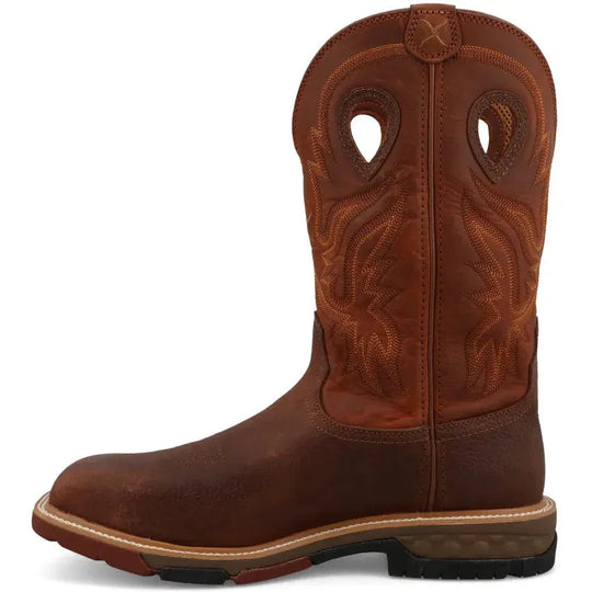 Twisted X Men's 12" Comp Toe Waterproof Western Work Boot - Rust - MXBNW10 - Overlook Boots