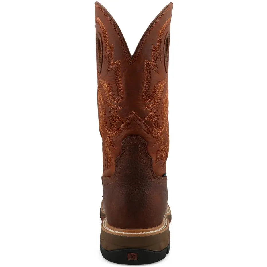 Twisted X Men's 12" Comp Toe Waterproof Western Work Boot - Rust - MXBNW10