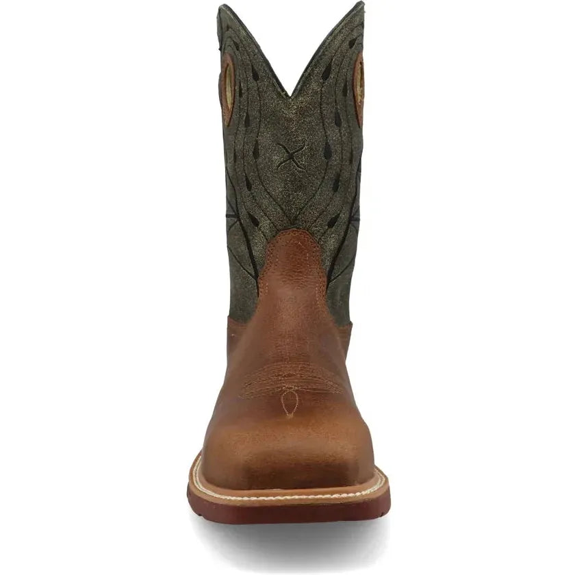 Twisted X Men's 12" Comp Toe Waterproof Western Work Boot - Olive - MXBNW11