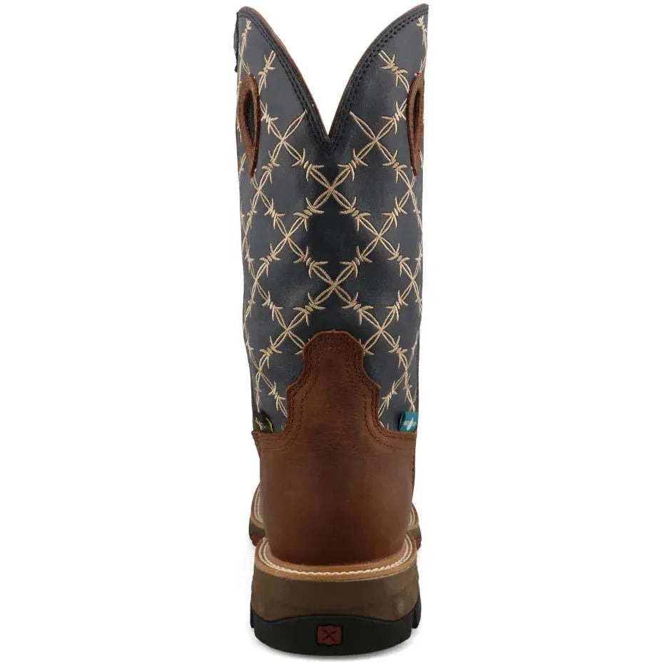 Twisted X Men's 12" Comp Toe Waterproof Western Work Boot - Navy - MXBNWM1