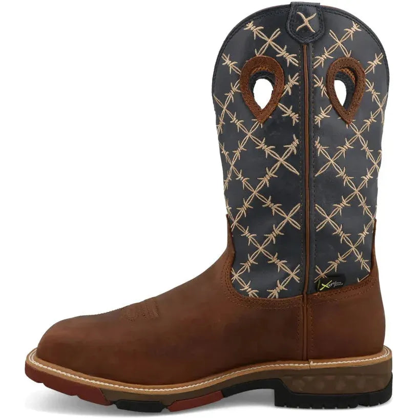 Twisted X Men's 12" Comp Toe Waterproof Western Work Boot - Navy - MXBNWM1