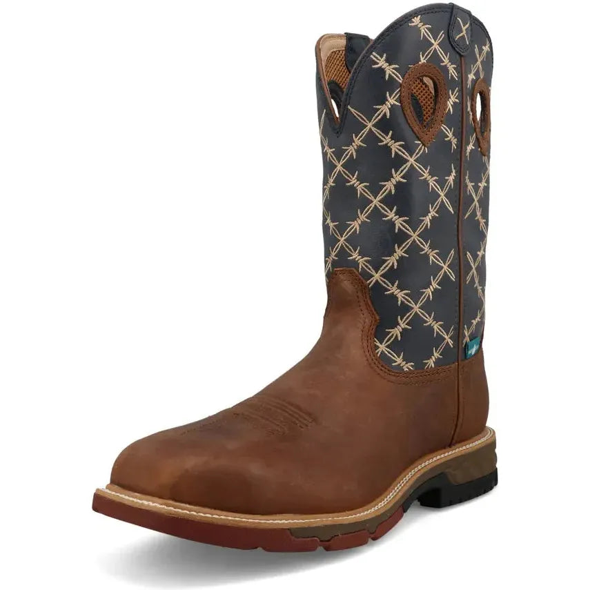 Twisted X Men's 12" Comp Toe Waterproof Western Work Boot - Navy - MXBNWM1