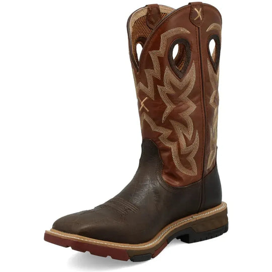 Twisted X Men's CellStretch 12" Soft Toe Waterproof Western Work Boot - Chocolate - MXBW002 - Overlook Boots