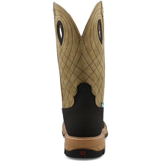 Twisted X Men's CellStretch 12" Comp Toe Waterproof Western Work Boot - Kiwi - MXBW007 - Overlook Boots