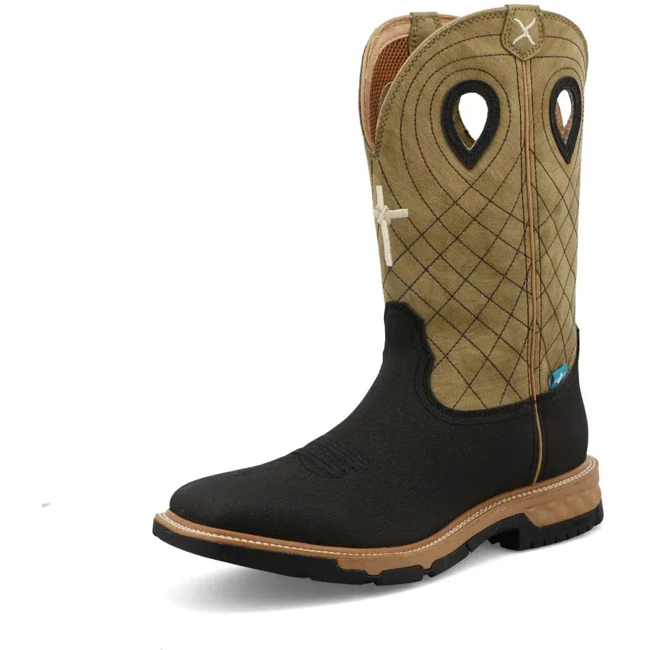 Twisted X Men's CellStretch 12" Comp Toe Waterproof Western Work Boot - Kiwi - MXBW007