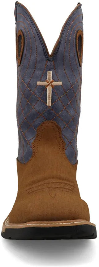 Twisted X Men's CellStretch 12" Square Toe Waterproof Western Work Boot - Clay - MXBW008